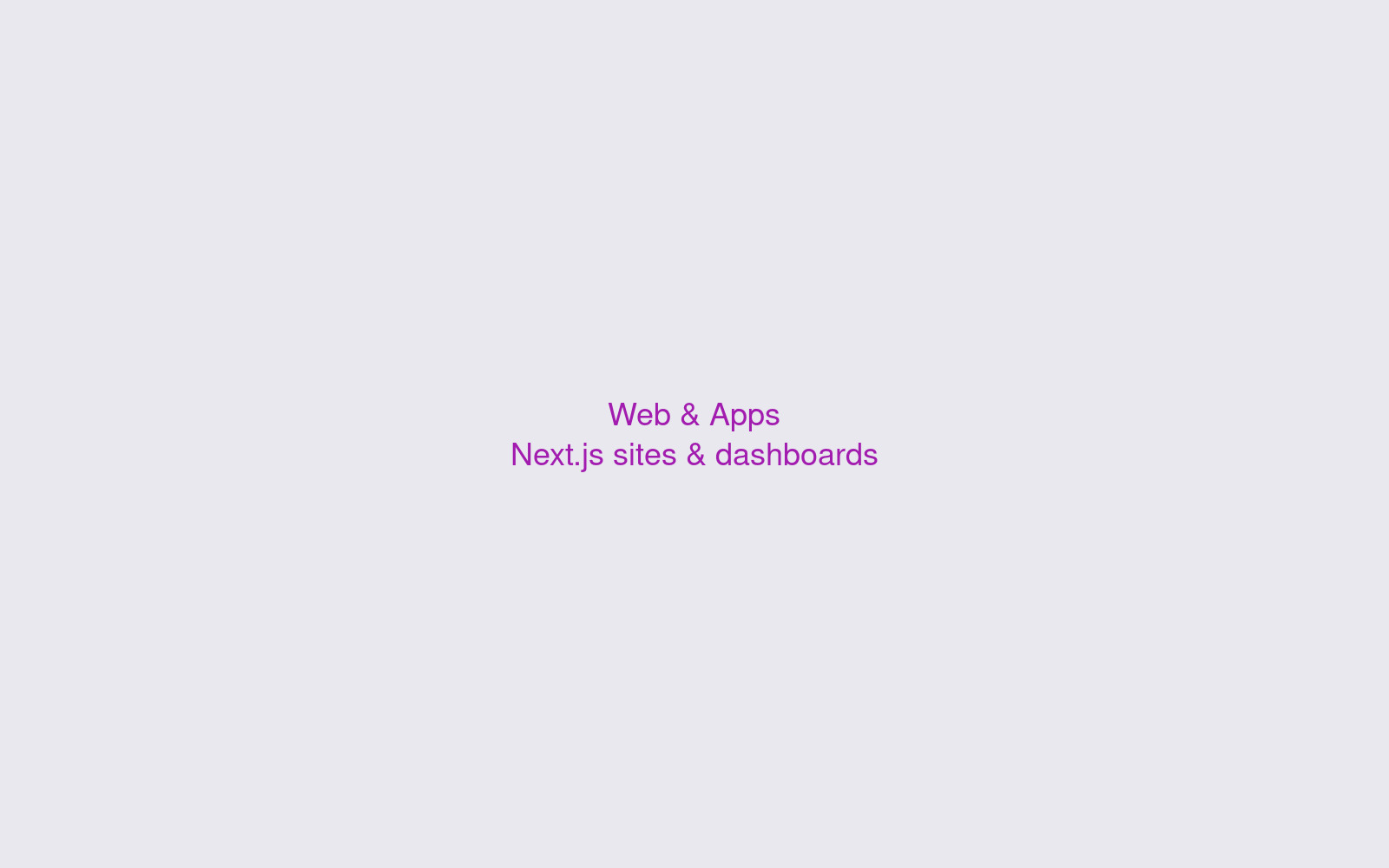 Next.js sites & dashboards